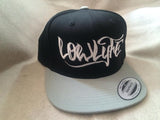 Lowlyfe Clothing snap back flat brim caps grey